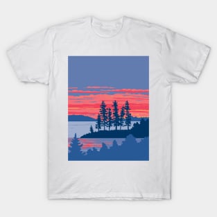 Rainy Lake in Voyageurs National Park Minnesota WPA Poster Art T-Shirt